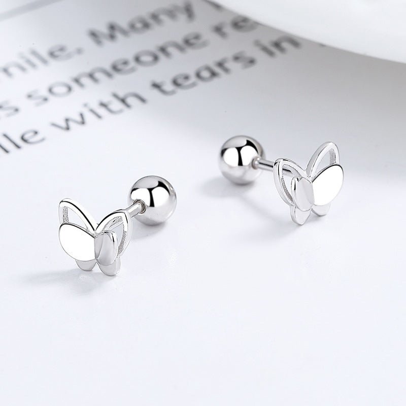 925 Sterling Silver Sweet Double Butterfly Thread Stud Earrings - Image 4