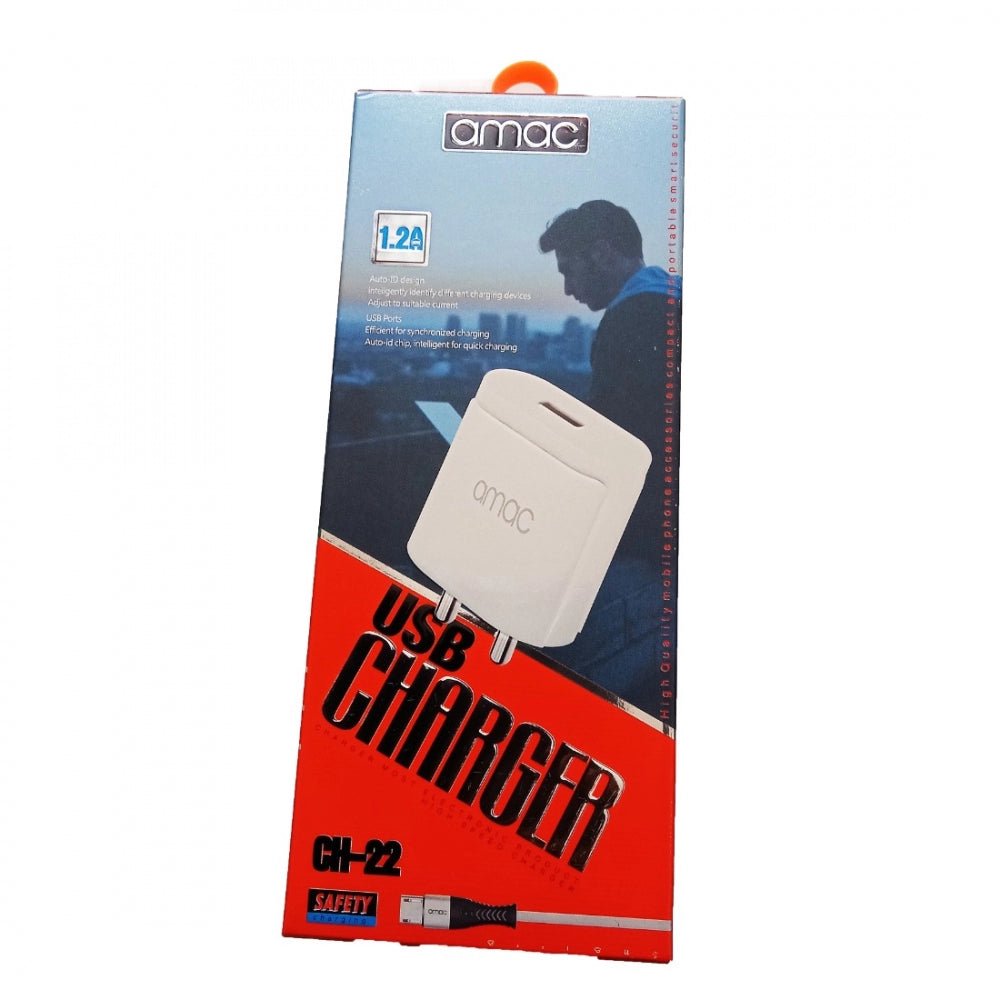 Amac 1.2Amp Brand : CH-22 (USB Charger)-White