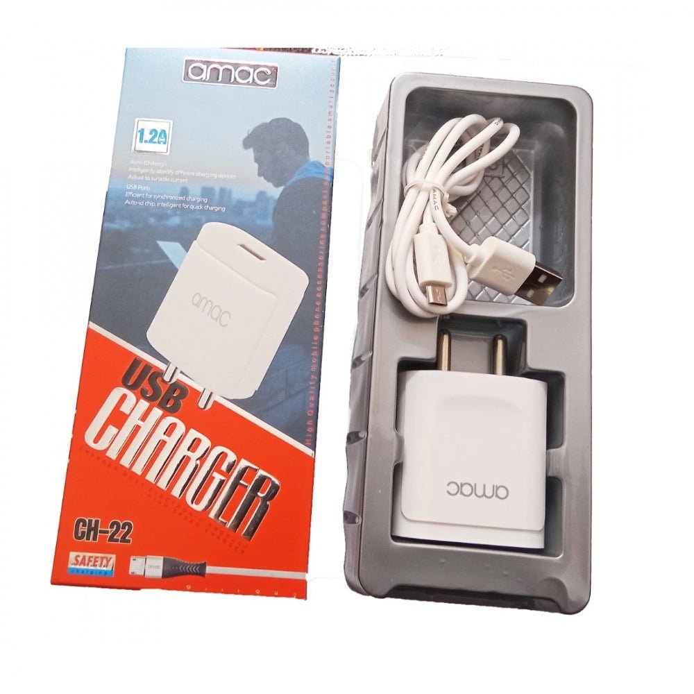 Amac 1.2Amp Brand : CH-22 (USB Charger)-White - Image 3