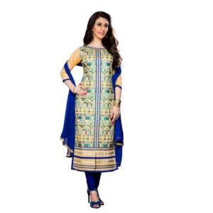 Cotton Unstitched Salwar Suit-Material With Dupatta (Beige,2.3 Mtrs)