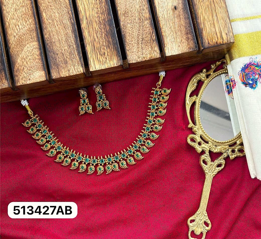 Mayoori Style Antique Gold Necklace & Earring Set