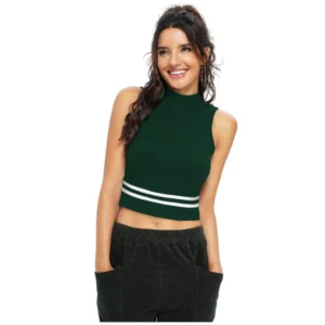 Polyester, Knitting Western Wear Tops (Green)