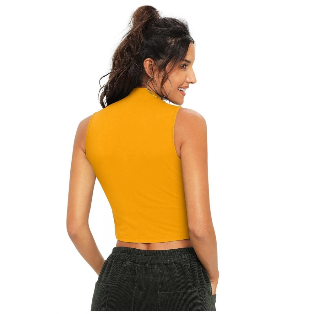 Polyester, Knitting Western Wear Tops (Yellow) - Image 2