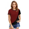 Polyester, Knitting Western Wear T-Shirt (Maroon)