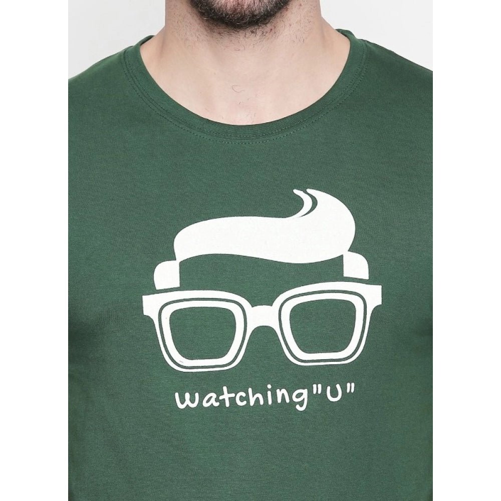 Men's Cotton Slim Fit Half Sleeve T-Shirt (Material: Cotton, (Color:Green) - Image 7