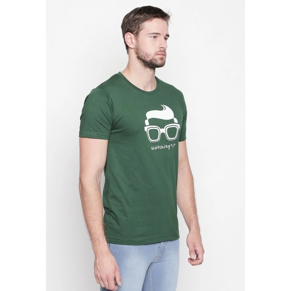 Men's Cotton Slim Fit Half Sleeve T-Shirt (Material: Cotton, (Color:Green) - Image 5