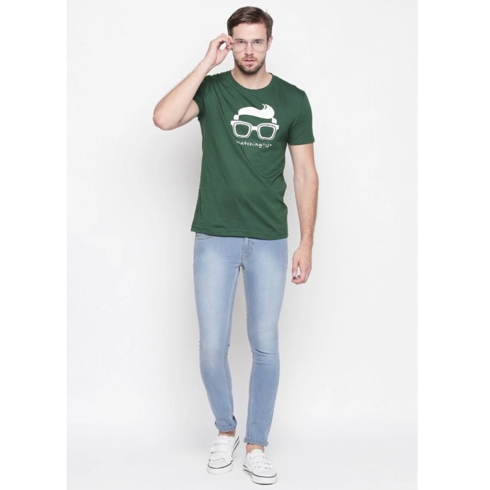Men's Cotton Slim Fit Half Sleeve T-Shirt (Material: Cotton, (Color:Green) - Image 4