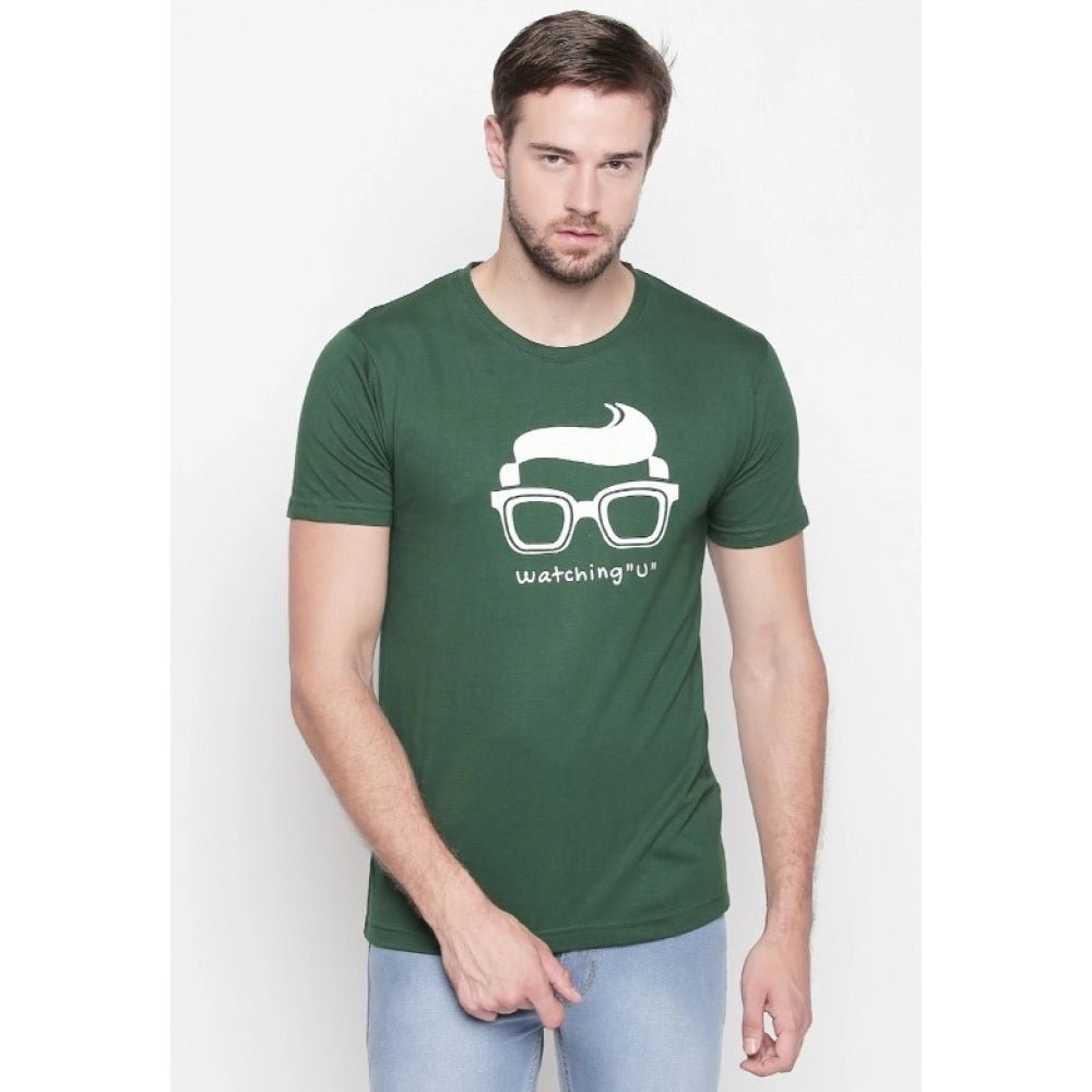 Men's Cotton Slim Fit Half Sleeve T-Shirt (Material: Cotton, (Color:Green) - Image 2