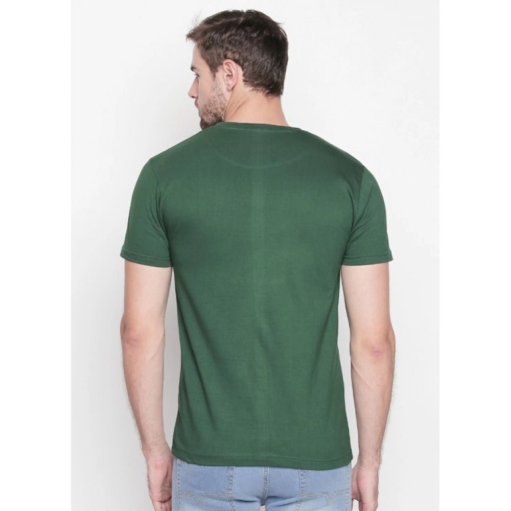 Men's Cotton Slim Fit Half Sleeve T-Shirt (Material: Cotton, (Color:Green) - Image 6