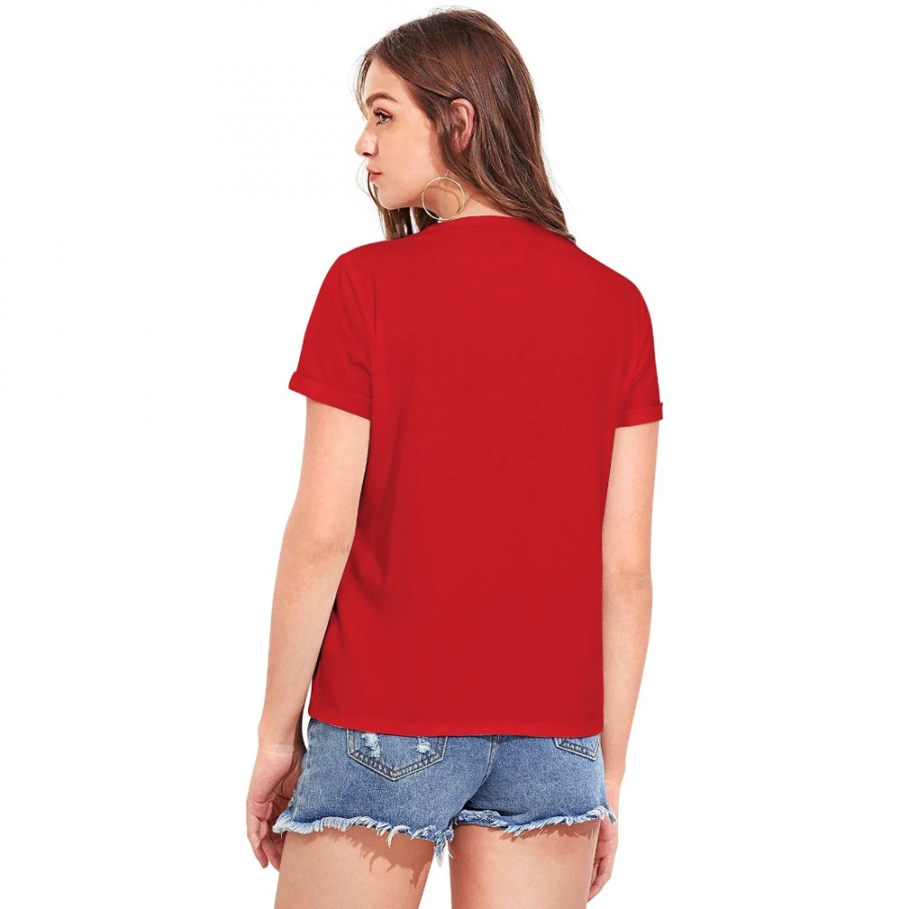Cotton Western Wear T Shirt (Red) - Image 2