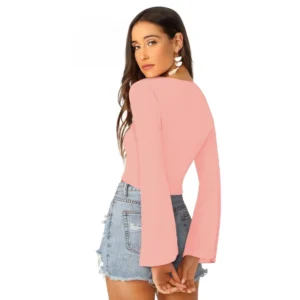 95% Polyester 5% Spandex Western Wear Tops (Peach)