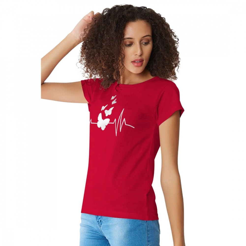 Cotton Western Wear T Shirt (Red) - Image 5