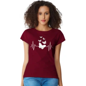 Cotton Western Wear T Shirt (Maroon)