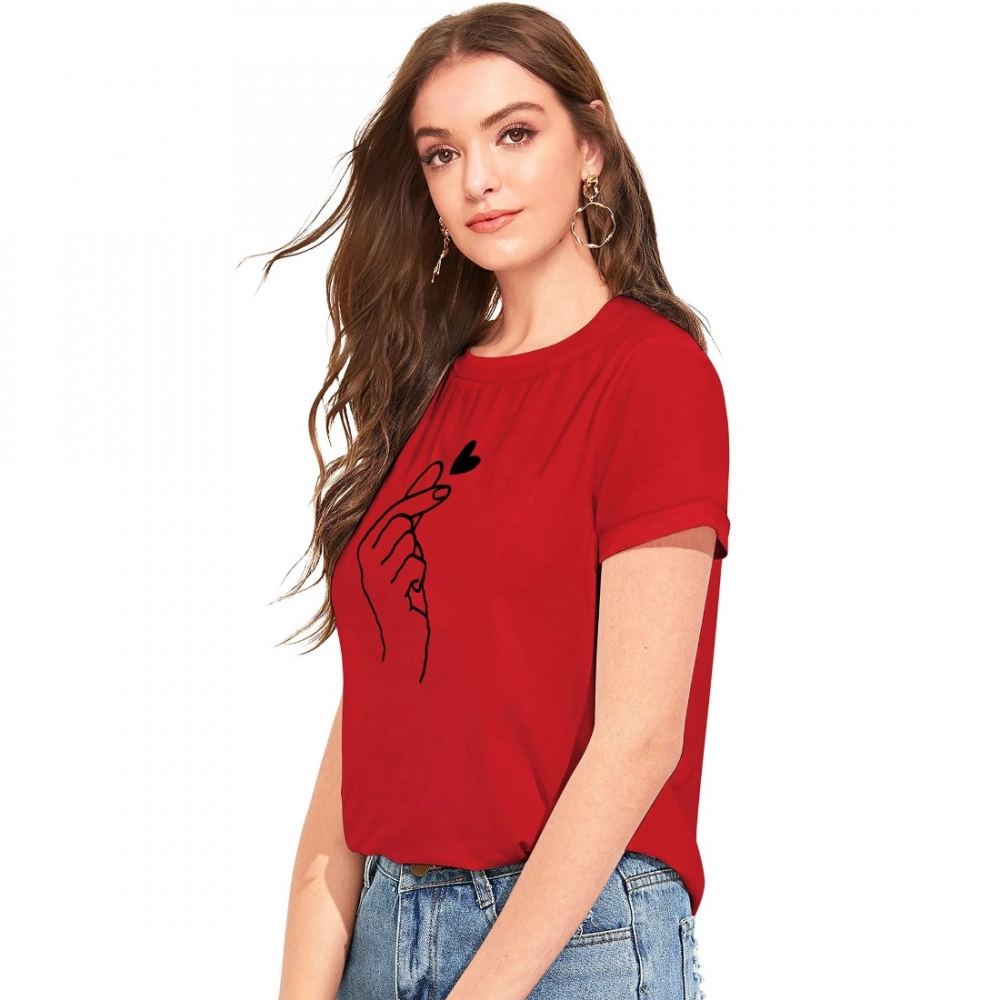 Cotton Western Wear T Shirt (Red) - Image 5