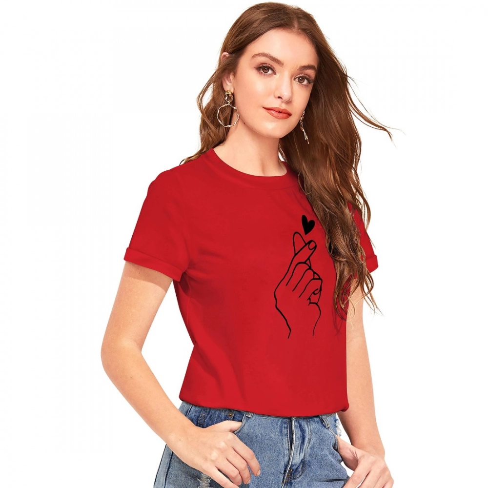 Cotton Western Wear T Shirt (Red) - Image 3