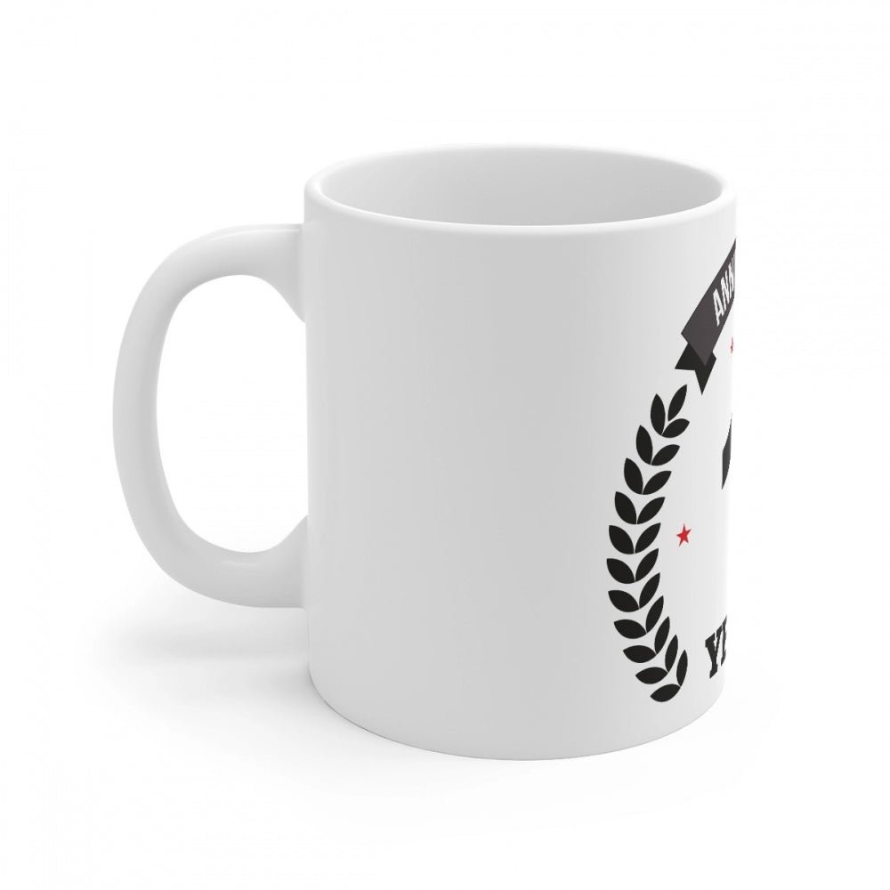 Ceramic 49th Anniversary Printed Coffee Mug (Color: White, Capacity:330ml) - Image 3