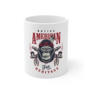 Ceramic Gorila Desing Printed Coffee Mug (Color: White, Capacity:330ml)