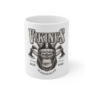 Ceramic Gorila Desing Printed Coffee Mug (Color: White, Capacity:330ml)