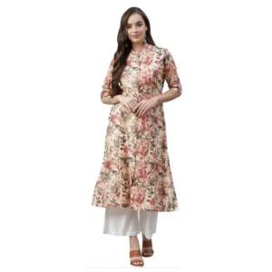 Cotton Printed Floral Print Kurti (Multicolor, Cotton)