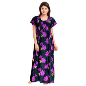 Cotton Printed Maxi Nighty (Pink)