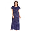 Cotton Printed Maxi Nighty (Blue)