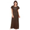 Cotton Printed Maxi Nighty (Brown)