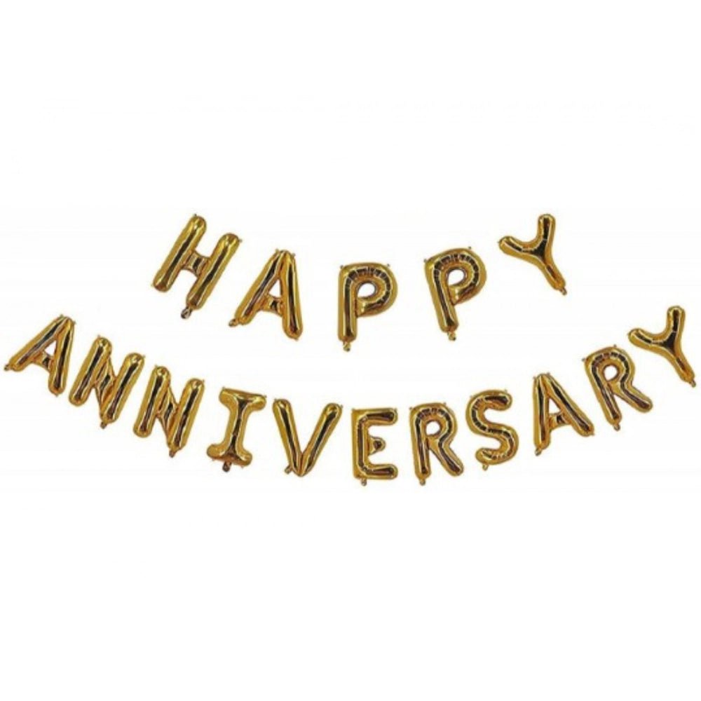 Happy Anniversary Alphabet Foil Balloon Combo With Bottle And Cheersglass Balloons (Multicolor) - Image 2