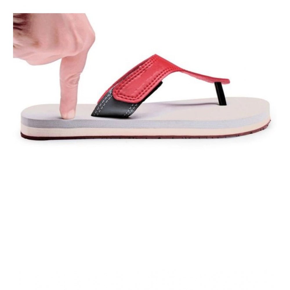 Unisex Rubber Lightweight T-Style Slippers (Maroon) - Image 4