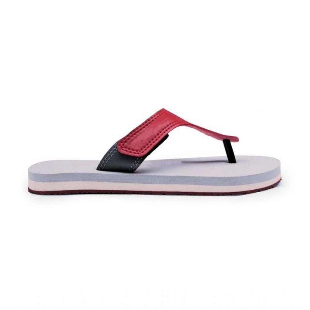 Unisex Rubber Lightweight T-Style Slippers (Maroon) - Image 2