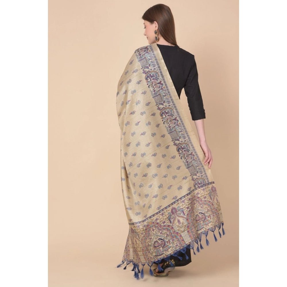 Women's Art Silk Printed Dupatta (Gold, Length: 2.25 to 2.50 Mtr) - Image 4