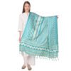 Women's Art Silk Printed Dupatta (Turquoise, Length: 2.25 to 2.50 Mtr)