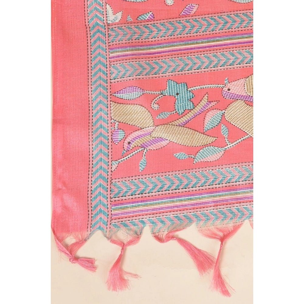 Women's Art Silk Printed Dupatta (Pink, Length: 2.25 to 2.50 Mtr) - Image 5
