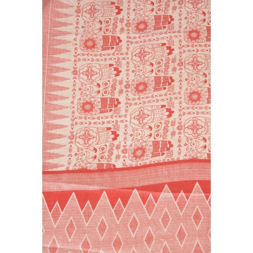 Women's Art Silk Printed Dupatta (Orange, Length: 2.25 to 2.50 Mtr) - Image 5