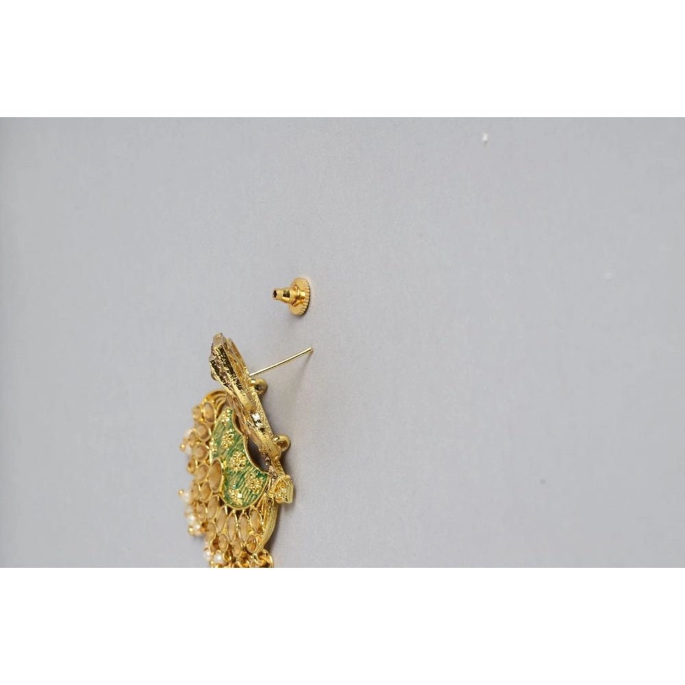 Women's Rose Gold Plated Alloy Earrings (Gold) - Image 5