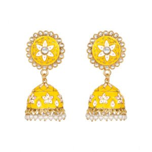 Women's Rose Gold Plated Alloy Earrings (Yellow)