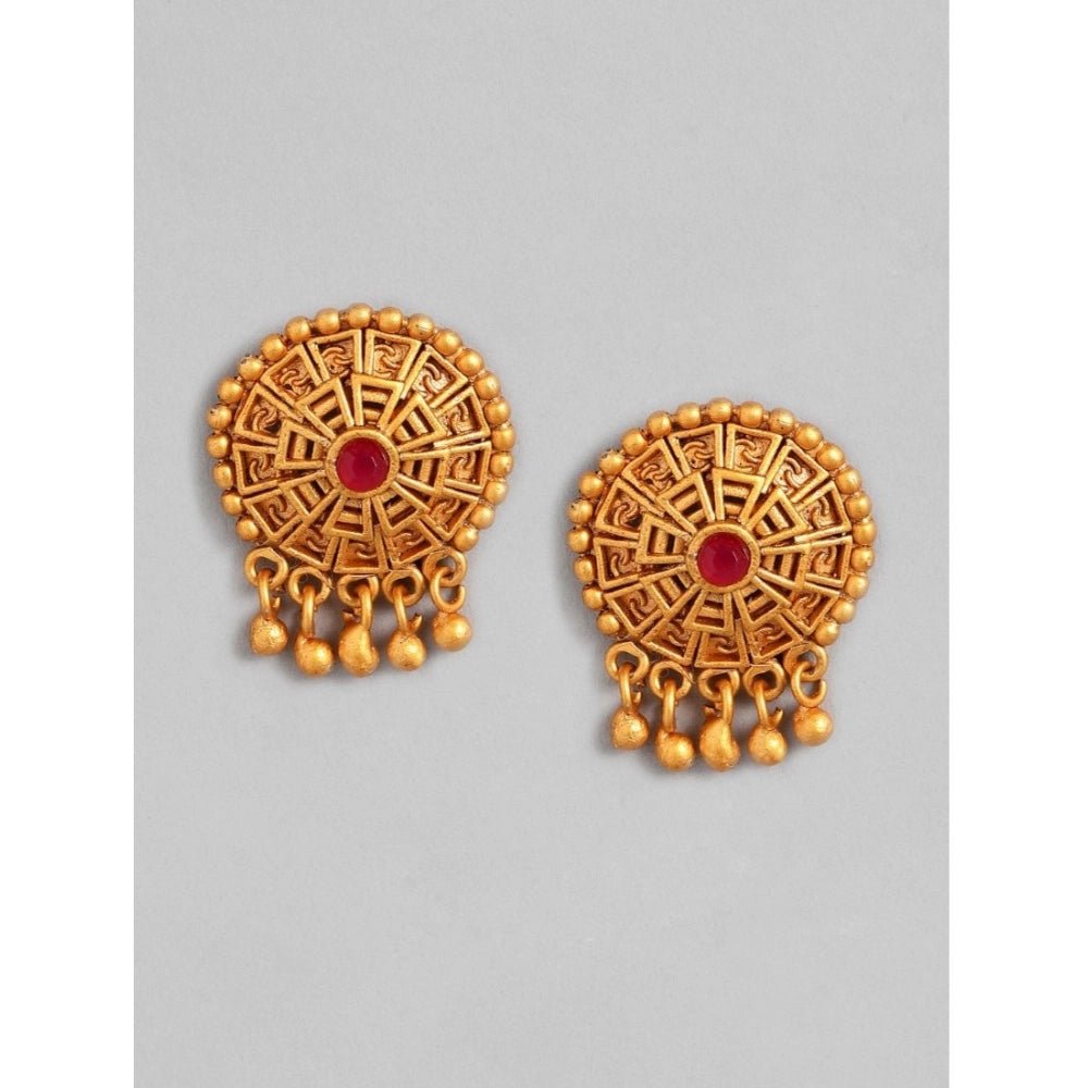 Women's Rose Gold Plated Alloy Necklace & Earings Set (Multicolor) - Image 3