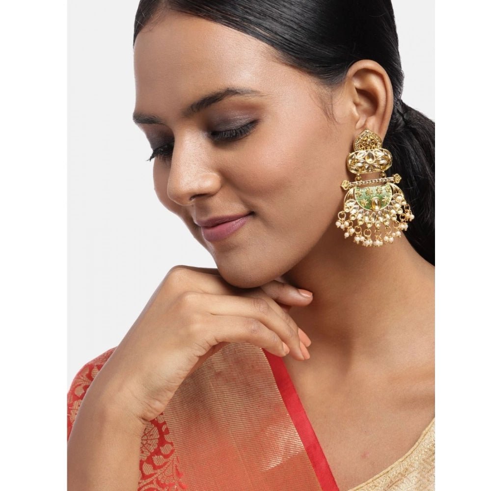 Women's Rose Gold Plated Alloy Earrings (Gold) - Image 3