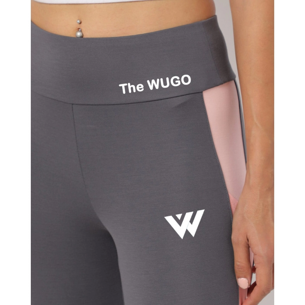 Polyster Solid Sport Leggings (Grey) - Image 3