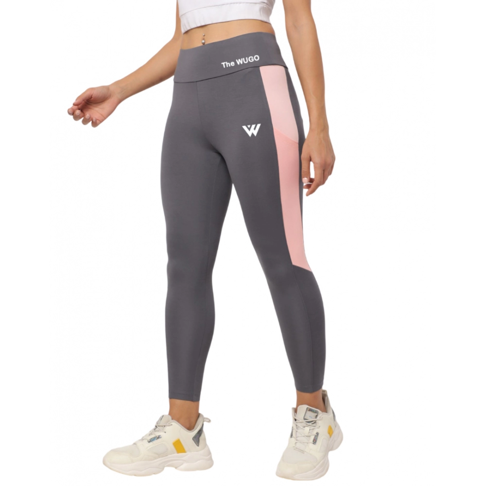 Polyster Solid Sport Leggings (Grey)