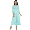 Casual 3/4 th Sleeve Embroidery Rayon Kurti (Sky Blue)