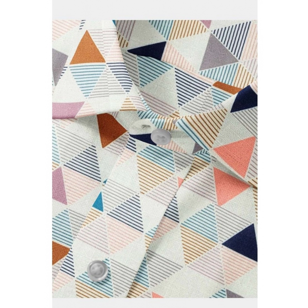Cotton Blended Printed Full Sleeve Shirt (Multicolor) - Image 2