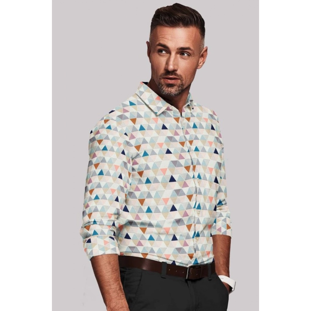 Cotton Blended Printed Full Sleeve Shirt (Multicolor) - Image 4