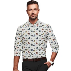 Cotton Blended Printed Full Sleeve Shirt (Multicolor)