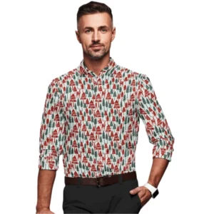 Cotton Blended Printed Full Sleeve Shirt (Multicolor)