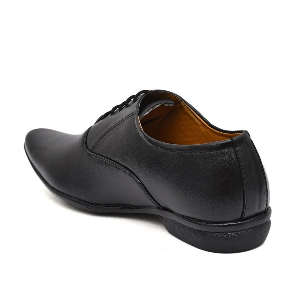 Men's Faux Leather Formal Shoes (Black) - Image 5