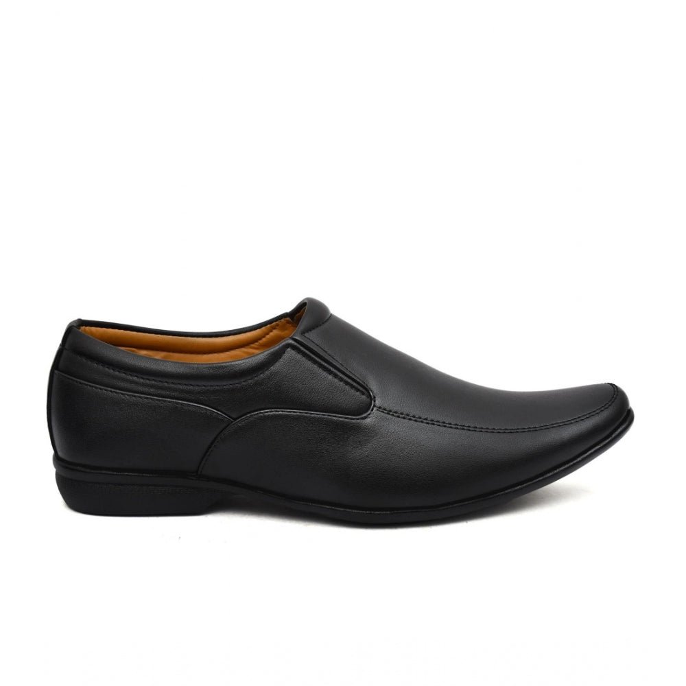 Men's Faux Leather Formal Shoes (Black) - Image 4