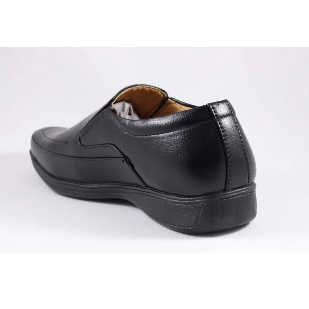 Men's Faux Leather Formal Shoes (Black) - Image 4