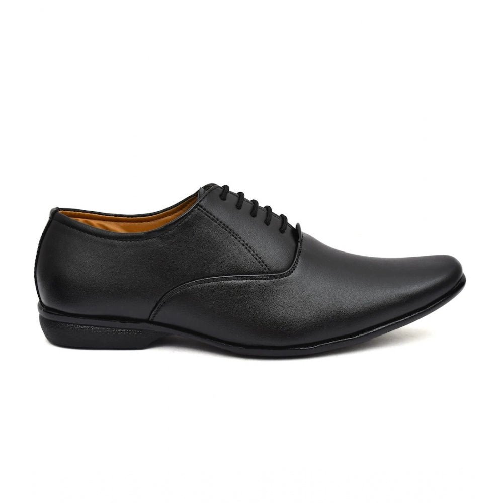 Men's Faux Leather Formal Shoes (Black) - Image 2