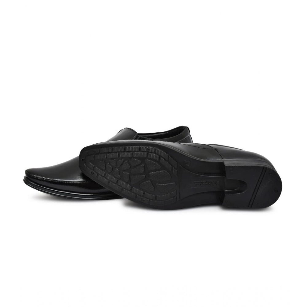 Men's Faux Leather Formal Shoes (Black) - Image 4