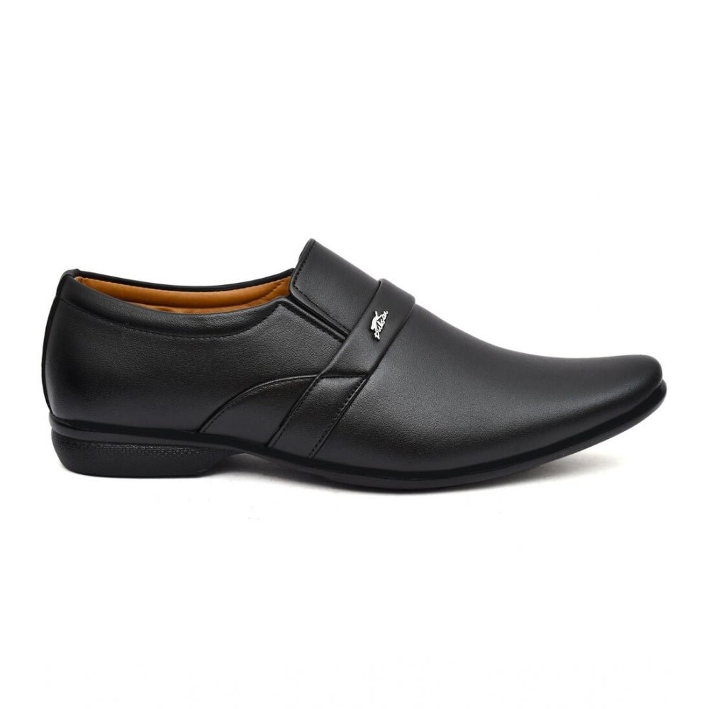 Men's Faux Leather Formal Shoes (Black) - Image 5